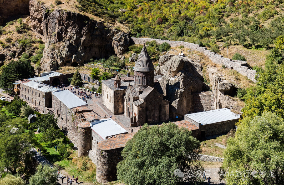 Armenian monastery in mountain landscape