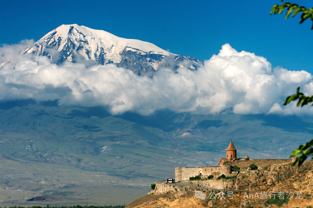 Armenian mountain and monastery landscape