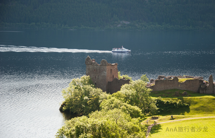 Scottish Highlands and castle landscape